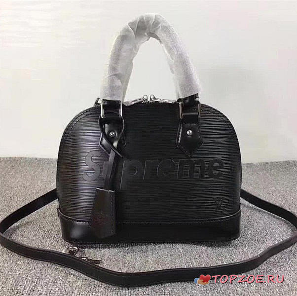 LOUIS VUITTON SUPREME DOMED SATCHEL BLACK M40301 - 1