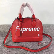 LOUIS VUITTON SUPREME DOMED SATCHELV RED M40301 3008 - 1
