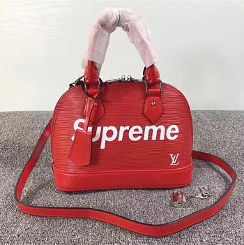 LOUIS VUITTON SUPREME DOMED SATCHELV RED M40301 3008