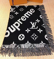 LOUIS VUITTON SUPREME SCARF BLACK - 1