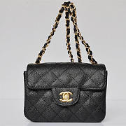 CHANEL CAVIAR LEATHER FLAP BAG WITH GOLD HARDWARE BLACK - 1