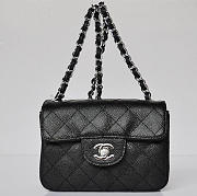 CHANEL CAVIAR LEATHER FLAP BAG WITH SILVER HARDWARE BLACK - 1