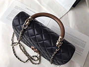 CHANEL FLAP BAG WITH TOP HANDLE BLACK - 2