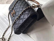 CHANEL FLAP BAG WITH TOP HANDLE BLACK - 4