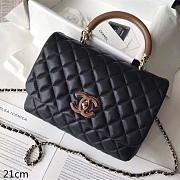 CHANEL FLAP BAG WITH TOP HANDLE BLACK - 1