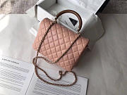 CHANEL FLAP BAG WITH TOP HANDLE PINK - 3