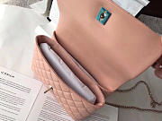 CHANEL FLAP BAG WITH TOP HANDLE PINK - 6