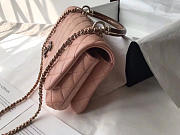 CHANEL FLAP BAG WITH TOP HANDLE PINK - 4