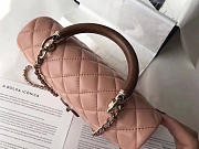 CHANEL FLAP BAG WITH TOP HANDLE PINK - 5