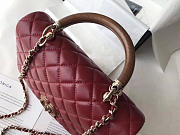 CHANEL FLAP BAG WITH TOP HANDLE WINE RED - 6
