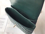 CHANEL FLAP BAG WITH TOP HANDLE DARK GREEN - 2