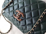 CHANEL FLAP BAG WITH TOP HANDLE DARK GREEN - 5