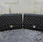 CHANEL CAVIAR LEATHER FLAP BAG WITH GOLD/SILVER HARDWARE BLACK 33CM - 1