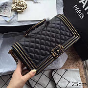 CHANEL LEBOY NEW ORIGINAL SINGLE BAG BLACK 25CM - 1