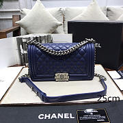 CHANEL SHEEPSKIN CLASSIC DIAMOND HOT MOM BURST DARK BLUE A67086 - 1