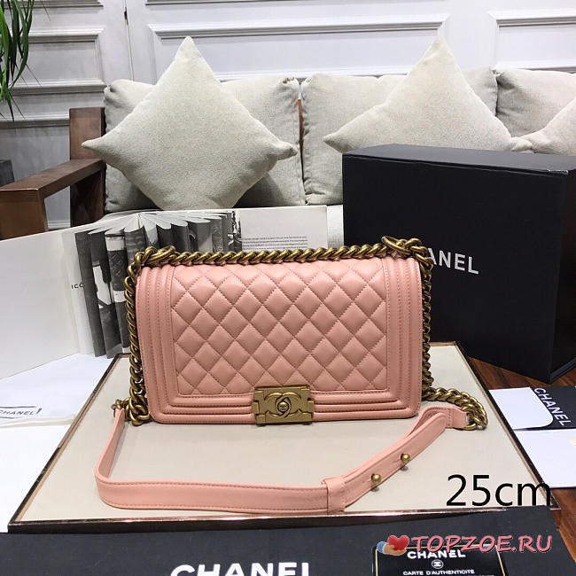 CHANEL SHEEPSKIN CLASSIC DIAMOND HOT MOM BURST PINK A67086 - 1