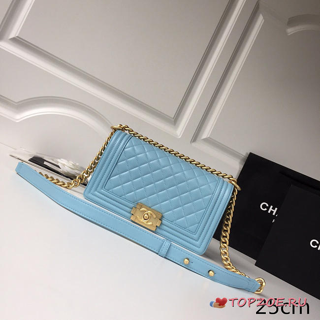 CHANEL SHEEPSKIN CLASSIC RHOMBIC HOT MOM EXPLOSION BLUE A67086 - 1