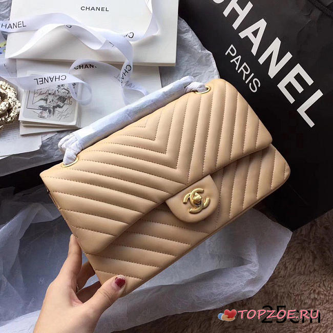 CHANEL CLASSIC HANDBAG BEIGE - 1