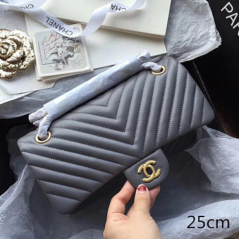 CHANEL CLASSIC HANDBAG GREY