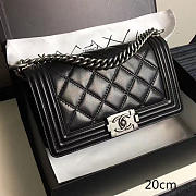 CHANEL QUILTED CALFSKIN LARGE BOY BAG BLACK A14042 VS 02171 - 1