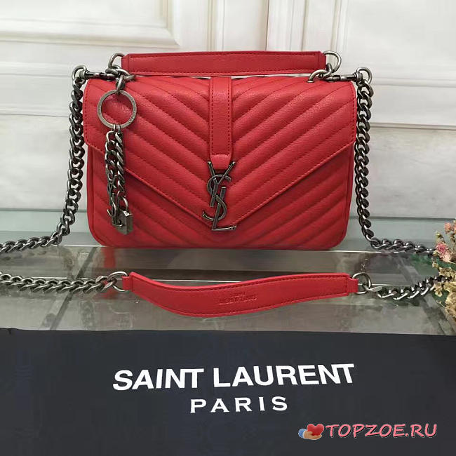 SAINT LAURENT FEMALE BAG 26608 RED MEDIUM - 1