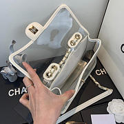 CHANEL TRANSPARENT PVC PEARL SANDBAG WHITE - 5