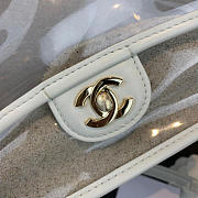 CHANEL TRANSPARENT PVC PEARL SANDBAG WHITE - 2