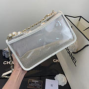 CHANEL TRANSPARENT PVC PEARL SANDBAG WHITE - 3
