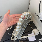CHANEL TRANSPARENT PVC PEARL SANDBAG WHITE - 4