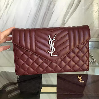 YSL ENVELOP SATCHEL WINE RED 5137