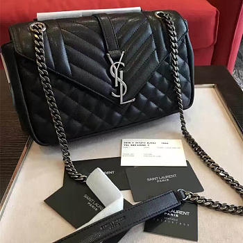 YSL ENVELOP SATCHEL MM BLACK 5127