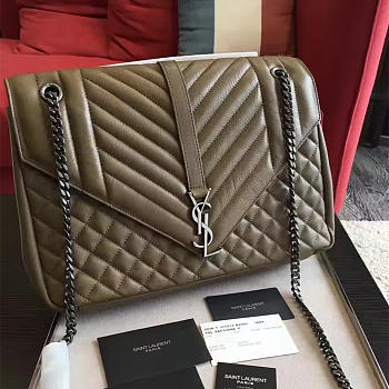 YSL ENVELOP SATCHEL LARGE BROWN 5125