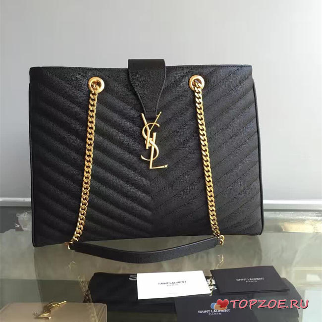 ysl classic shopper grained calfskin gold black CohotBag  - 1