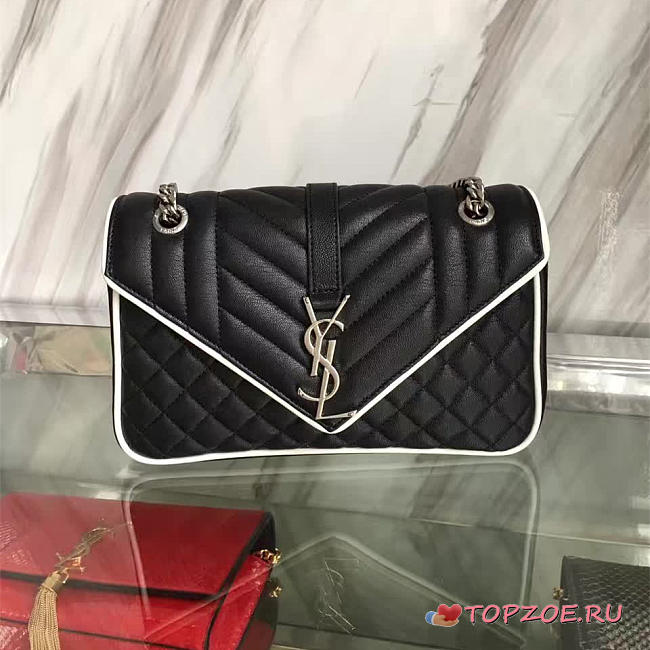 ysl envelop satchel black and white CohotBag 4814 - 1