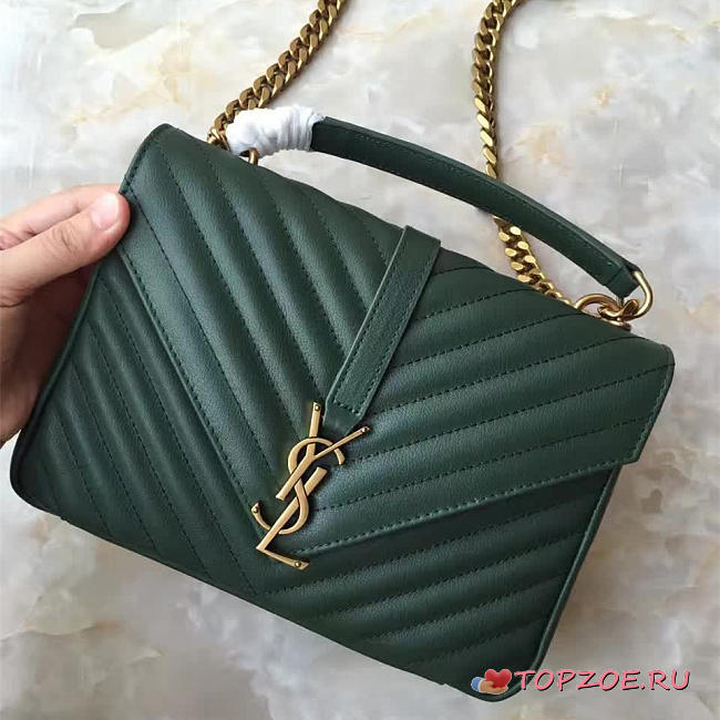 YSL GOLD MONOGRAM COLLEGE GREEN 5111 - 1
