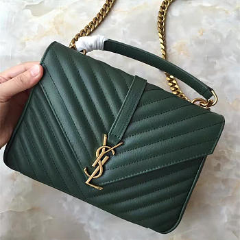 YSL GOLD MONOGRAM COLLEGE GREEN 5111