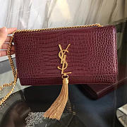 ysl monogram kate gold tassel in embossed crocodile shiny leather CohotBag 5042 - 1