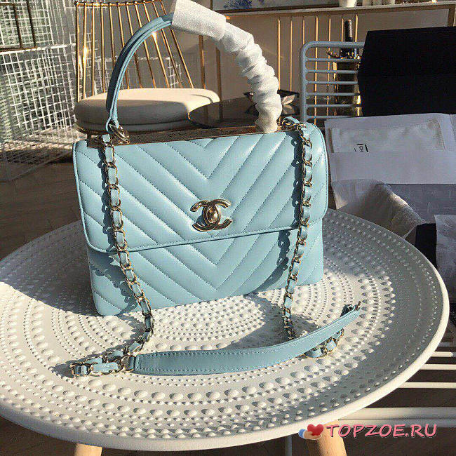 CHANEL NEW RHOMBIC CHAIN BAG BLUE - 1