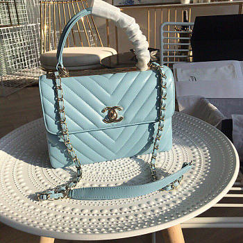 CHANEL NEW RHOMBIC CHAIN BAG BLUE