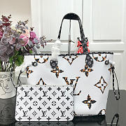 LV NEVERFULL MEDIUM SIZE HANDBAG BIG WHITE LETTER - 1