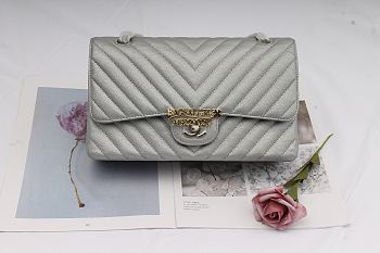 CHANEL CLASSIC HANDBAG SILVER