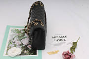CHANEL CAVIAR LAMBSKIN LEATHER FLAP BAG BLACK GOLD 25CM - 5