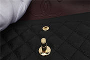 CHANEL CAVIAR LAMBSKIN LEATHER FLAP BAG BLACK GOLD 25CM - 4
