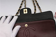 CHANEL CAVIAR LAMBSKIN LEATHER FLAP BAG BLACK GOLD 25CM - 3