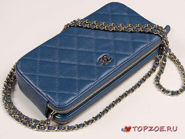 CHANEL 2019 NEW CHAIN BAG DARK BLUE - 1