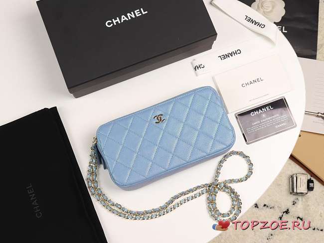 CHANEL 2019 NEW CHAIN BAG BLUE - 1