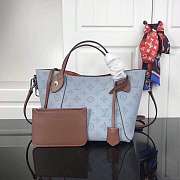 LV CALF LEATHER TOTE 34CM BLUE - 1