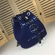 CHANEL CANVAS BUCKET BAG DARK BLUE 24CM - 2