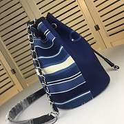 CHANEL CANVAS BUCKET BAG DARK BLUE 24CM - 4