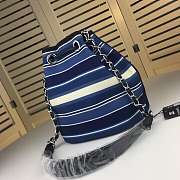 CHANEL CANVAS BUCKET BAG DARK BLUE 24CM - 5